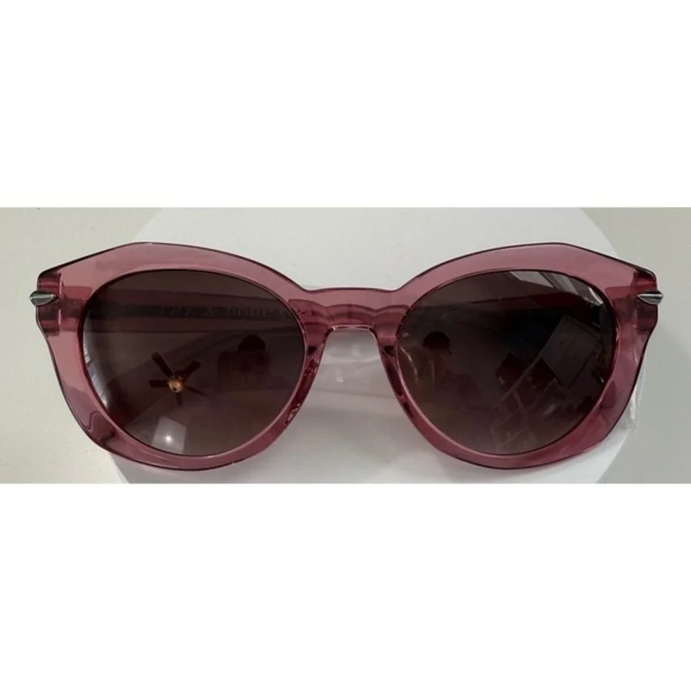 Rag & Bone Pink Cat Eye Sunglasses Translucent Frame Brown Gradient Lens - Picture 2 of 6
